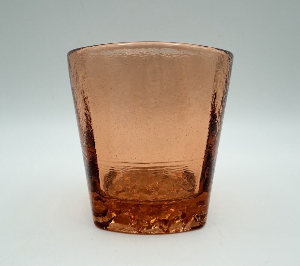 Fire and Light COPPER On The Rocks Drinking Tumbler 3.5” Recycled Glass Barware